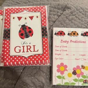 Red Ladybug Baby Shower Cards